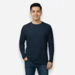 Navy blue Ribbed Full-Sleeve