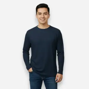 Navy blue Ribbed Full-Sleeve