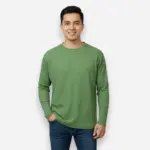 Parrot Green Ribbed Full-Sleeve