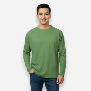 Parrot Green Ribbed Full-Sleeve
