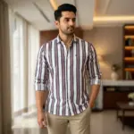 Multi-Stripe Cotton Shirt-K2T1