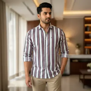 Multi-Stripe Cotton Shirt-K2T1