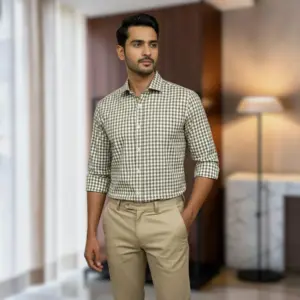 Gingham Check Shirt-K2T5